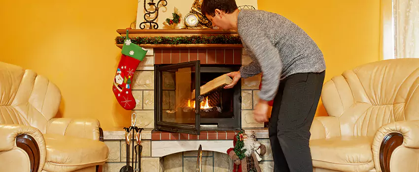 Rusted Metal Fireplace Restoration in Monrovia, California